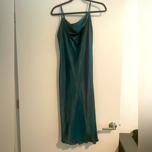 Bebe Cowl Neck Dress- Emerald Green